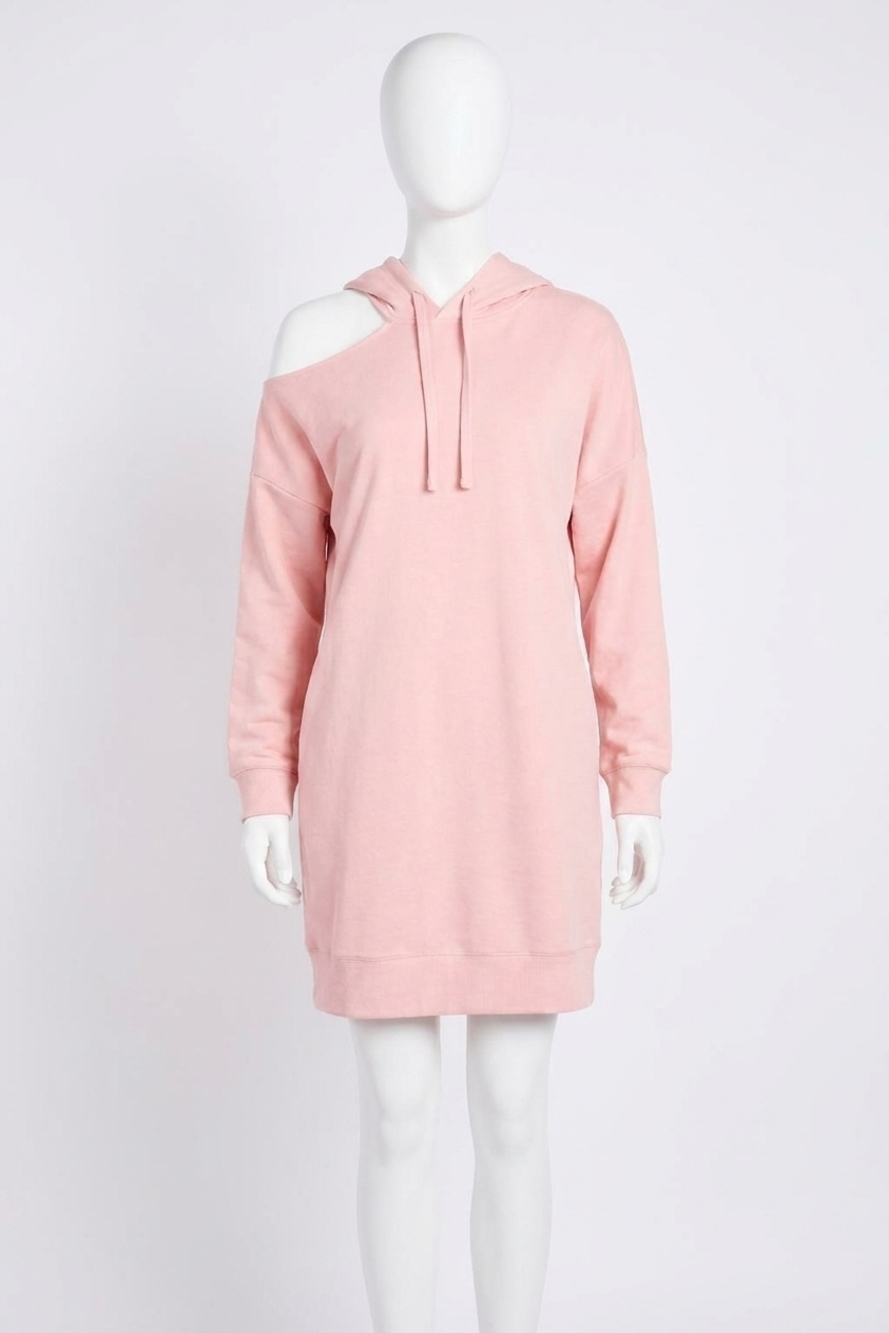NEW SUGARLIPS deanna cut out french terry hoodie dress in rose
